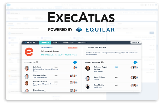 Equilar ExecAtlas is available for Salesforce on AppExchange